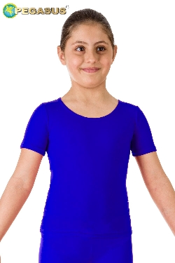 MAGLIETTA DANZA LYCRA MEZZA MANICA BLU ROYAL BAMBINA